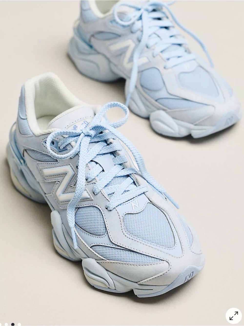 New Balance Women's Pastel Blue 9060 Sneakers - Picture 2 of 7